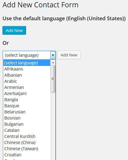 choose language contact form 