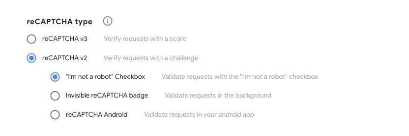 3 types of reCaptcha v2
