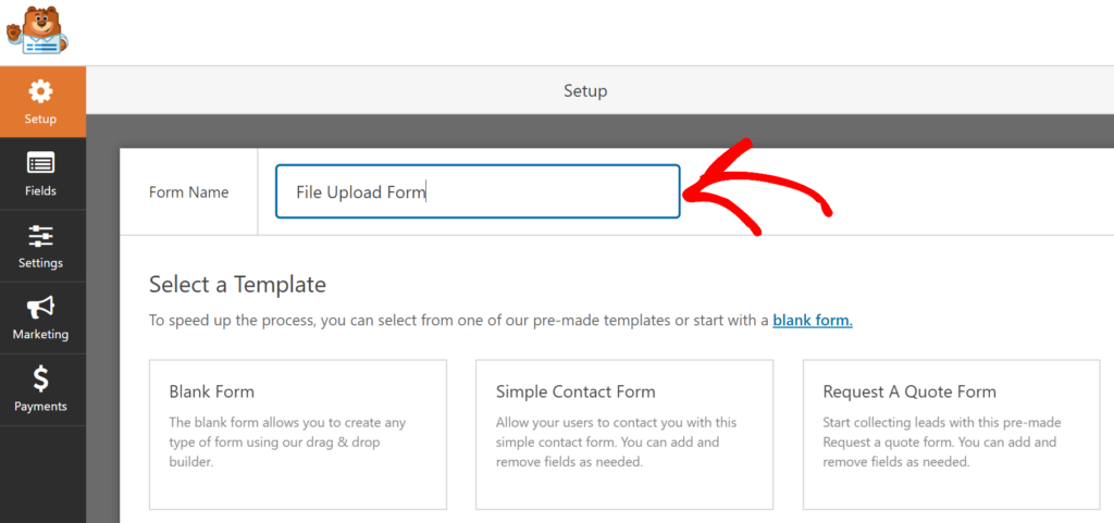 add form name to wpforms