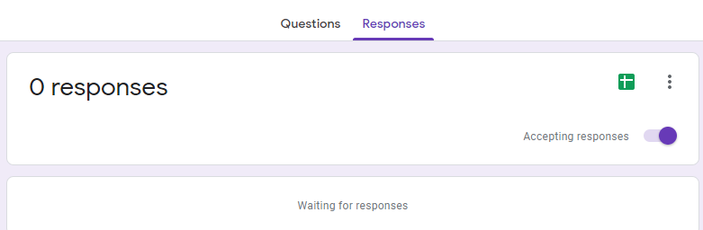 accepting responses in Google Form survey