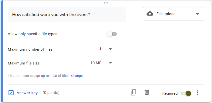 Google Form survey file upload