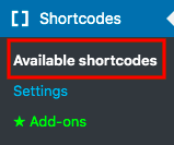 short code ultimate menu