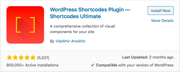 short code ultimate plugin