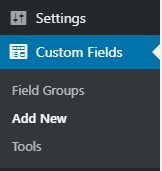 create new custom field group