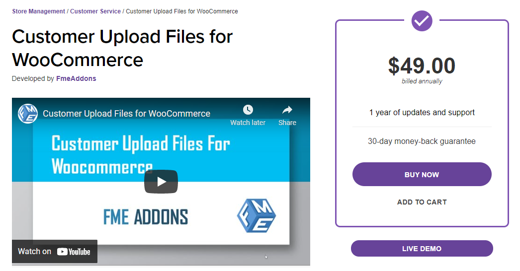 Customer Upload File WooCommerce plugin