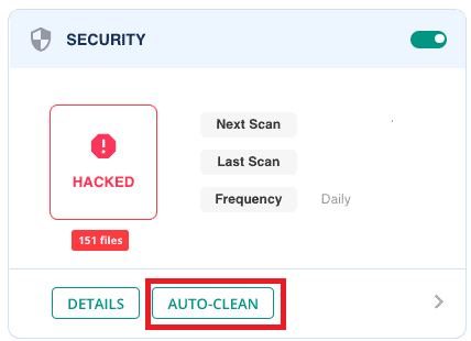 malcare auto clean feature