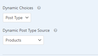 choose Post type and products