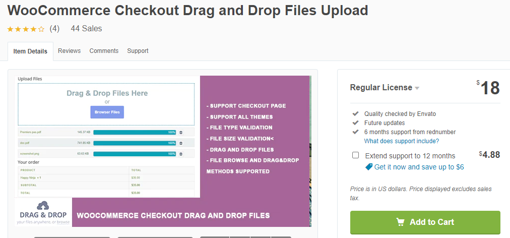 WooCommerce Drag and Drop File Uploads plugin