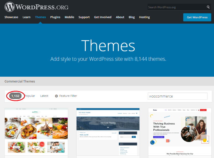 1,132 WooCommerce themes on WordPress theme directory