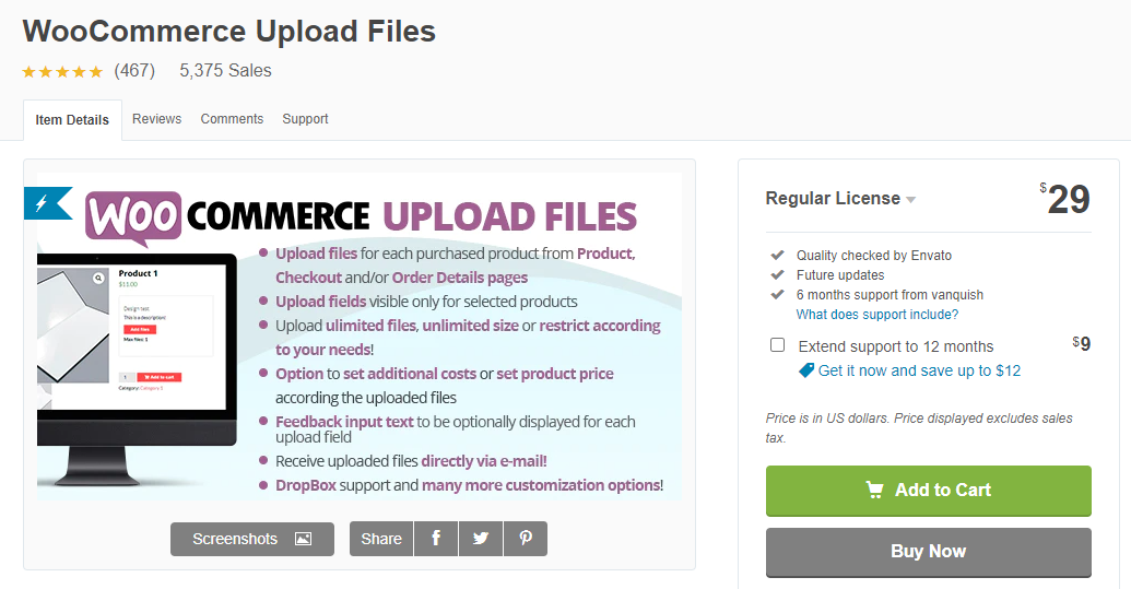 WooCommerce Upload Files plugin