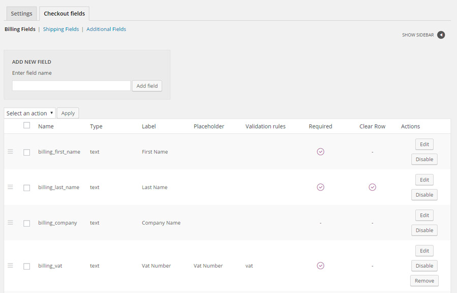 Yith WooCoomerce custom checkout field types