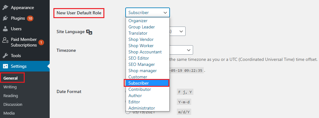 assign the Subscriber role to new users