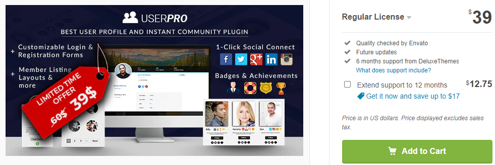 UserPro-User Profile with Social Login