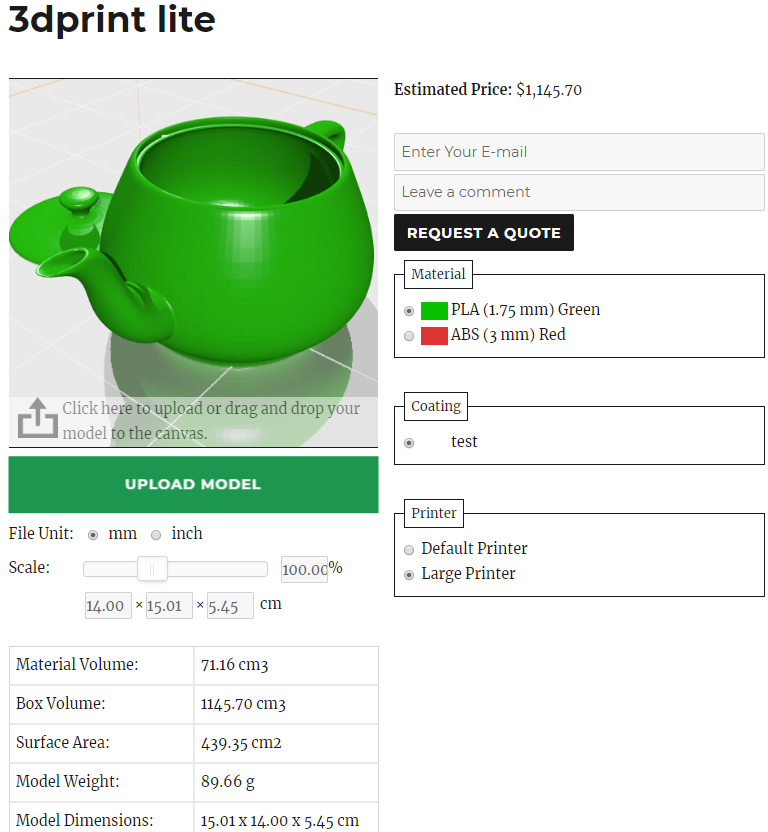 3DPrint Lite's model adjustment