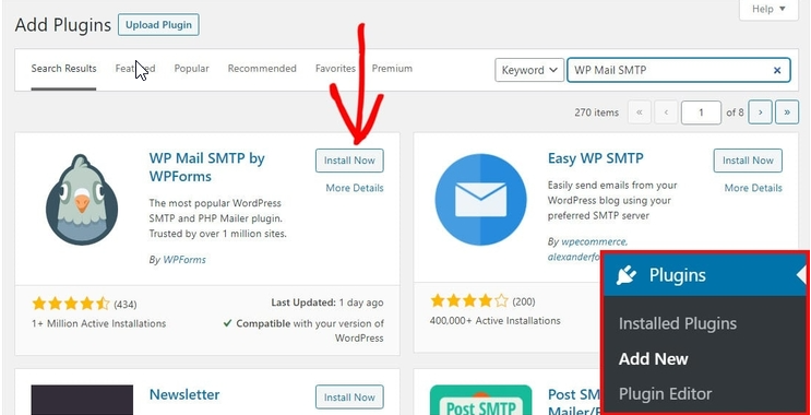 install WP Mail SMTP plugin