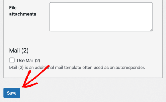 save Contact Form 7's settings