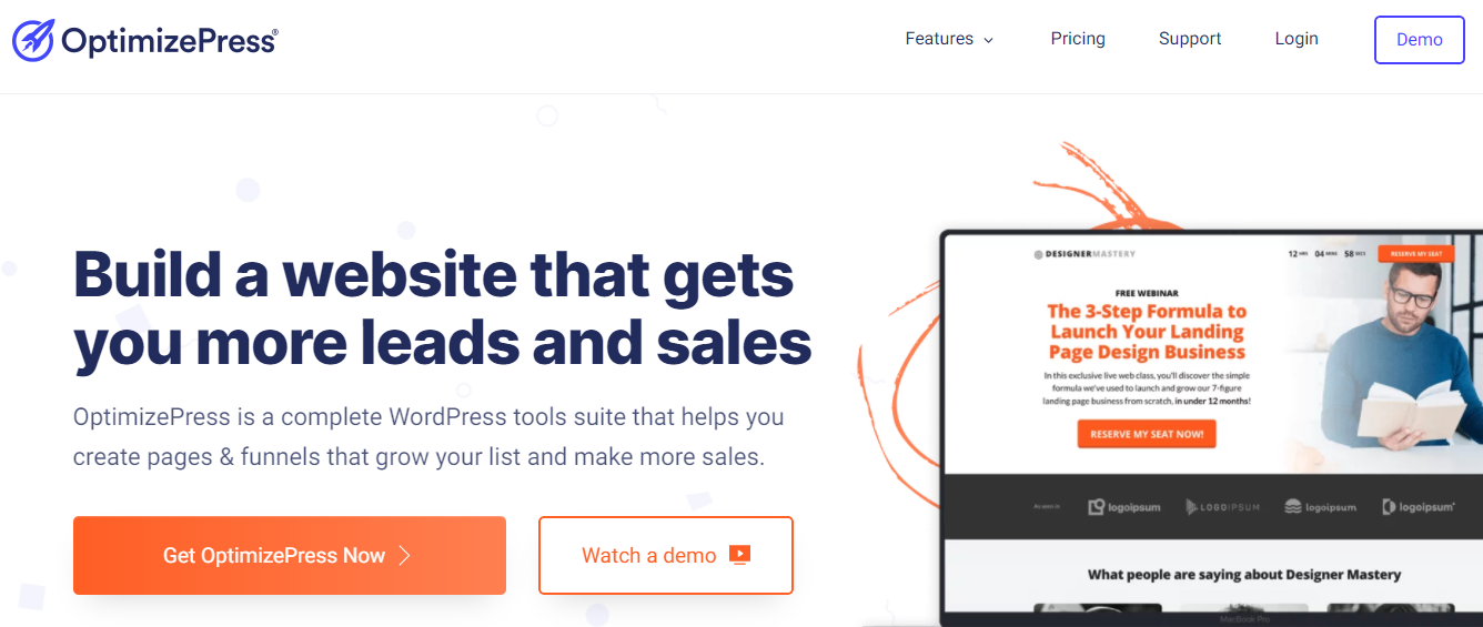 WordPress landing page plugin - OptimizePress