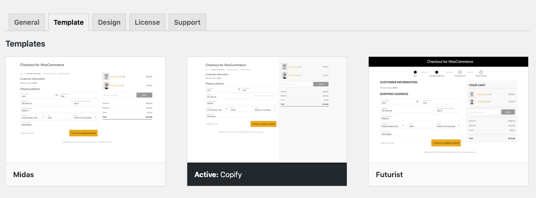 CheckoutWC's Copify template