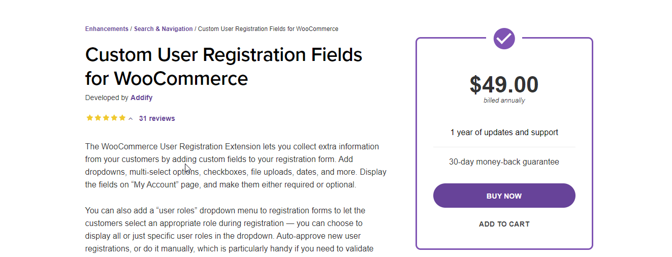 WooCommerce Registration Plugin by Addify