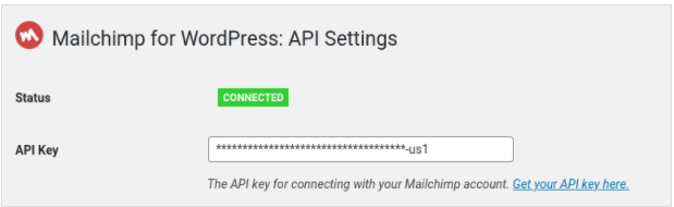 MailChimp for WordPress API key