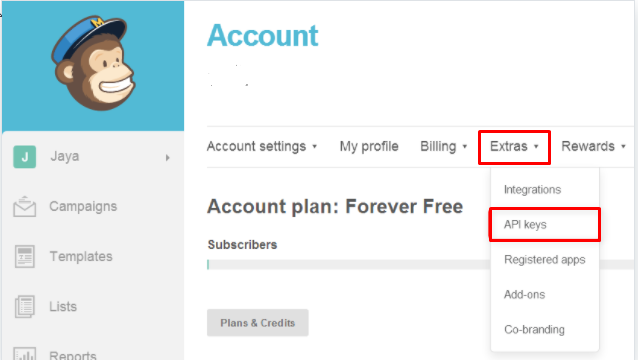 MailChimp account login