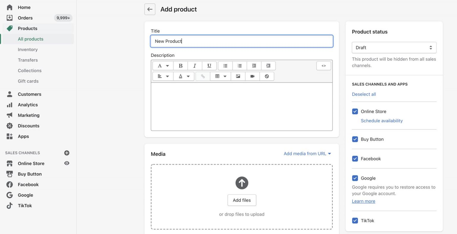 add products to Shopify stores