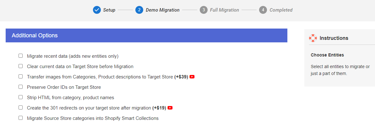 additional migration options