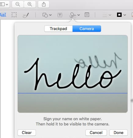 create electronic signatures via camera