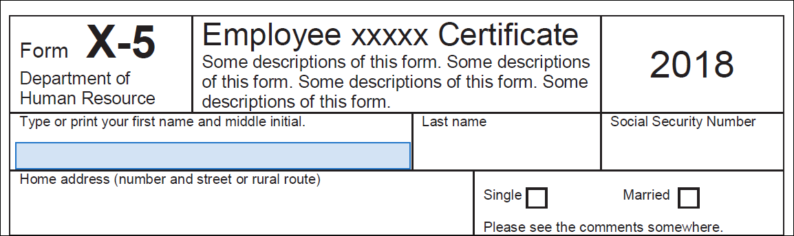 Adobe Reader's blue box in form field