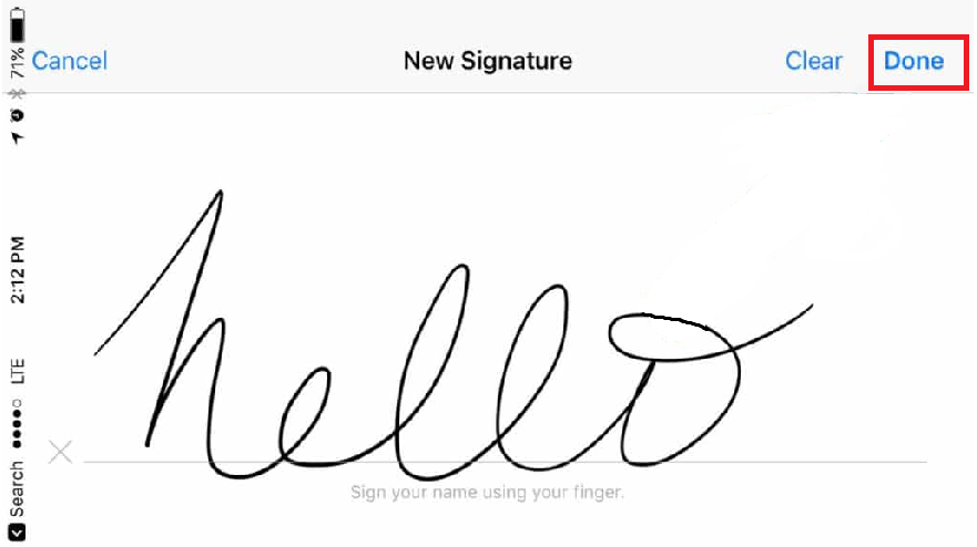 sign names on iPhone