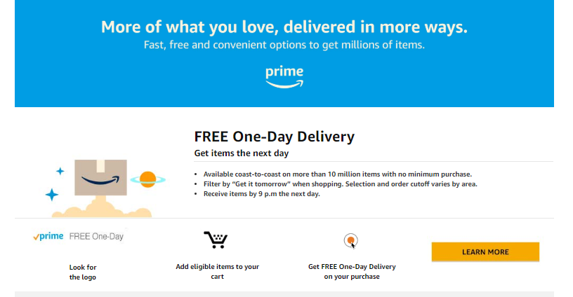 amazon free one-day delivery