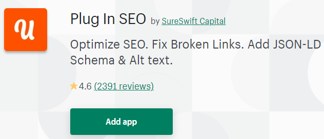 Plug In Seo Best free Shopify app for SEO