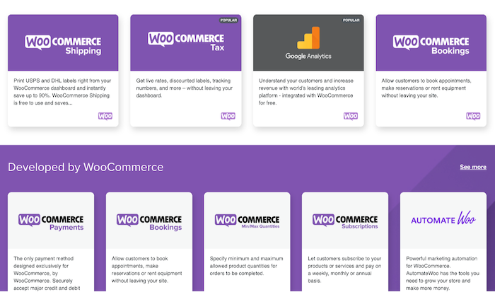 WooCommerce extensions