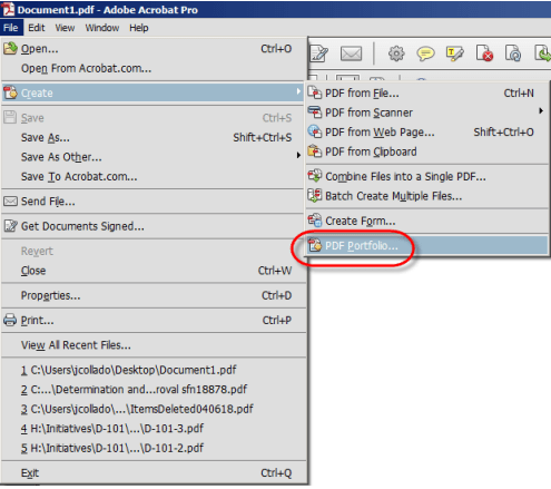 create a PDF portfolio