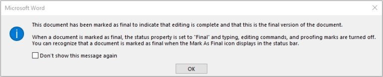 final document message