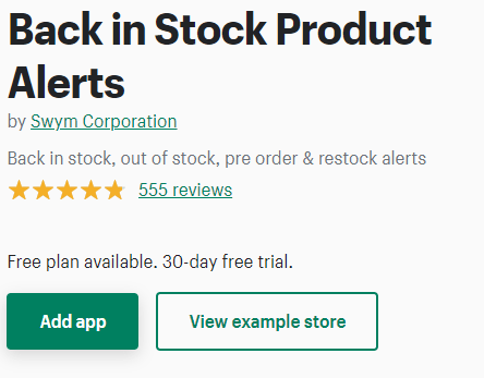 back in stock product alerts