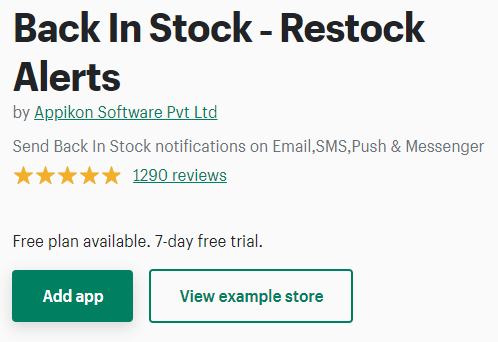 Shopify back in stock restock alerts