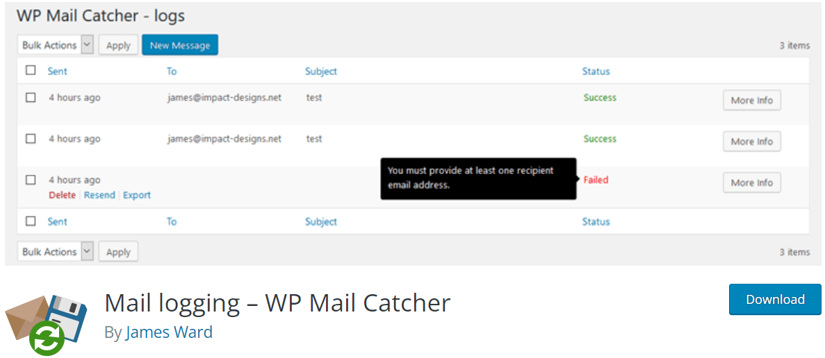 pfo-mail-logging-wp-mail-catcher-plugin